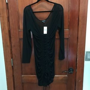 Fashion Nova Mesh Black long Sleeve Dress